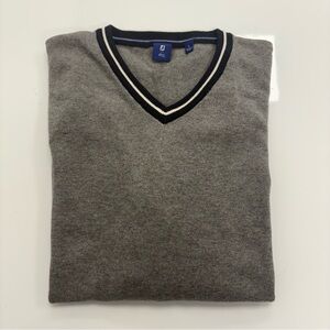 FootJoy FJ 1857 Men’s Large Gray V-Neck Golf Sweater Vest Preppy Size Large